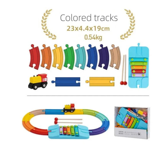 Colourful & Animal Wooden Railway Track Expansion Pack