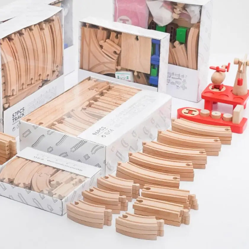 Colourful & Animal Wooden Railway Track Expansion Pack